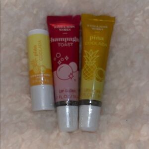 Bath & Body Works Lip Gloss Trio - Red, Pink, Yellow